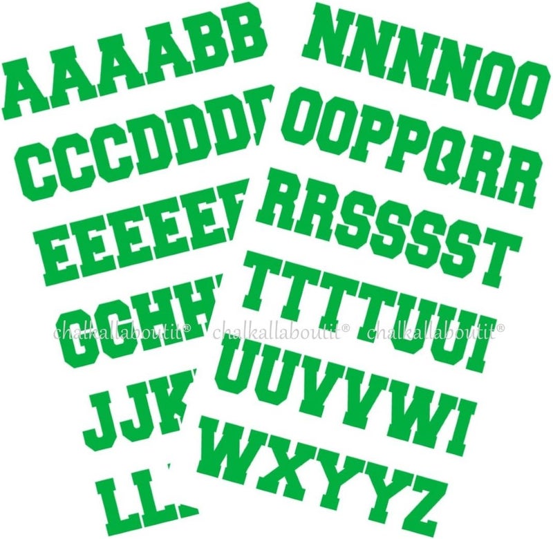 Sports Helmet Letters 1" by ® Baseball, Hockey, Football and Lacrosse (Green)